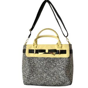 Betsey Johnson Black/White/Yellow Tote/Crossbody/Shoulder Bag/Satchel
